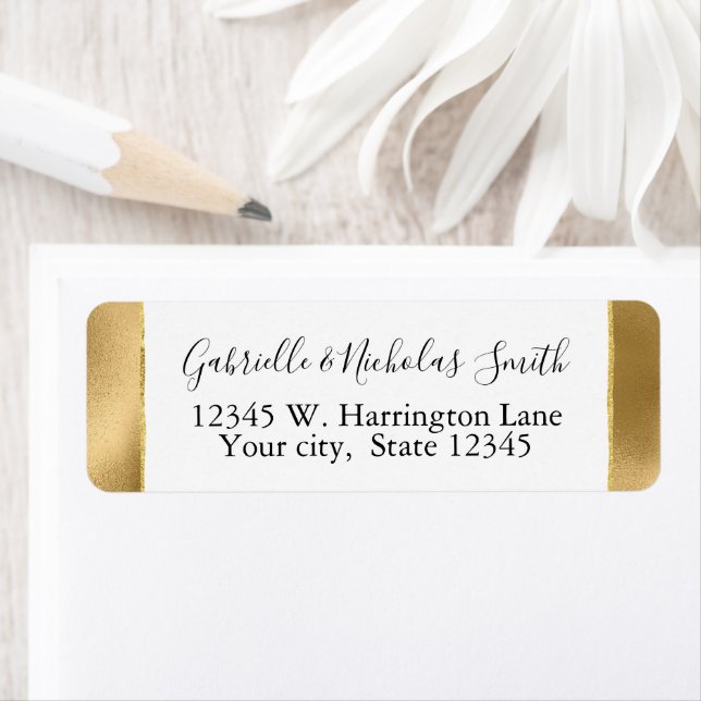 Chic Glam Guld Returadress Etikett (Insitu)
