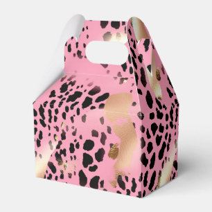 Chic Glam Guld Rosa Black Leopard Presentaskar