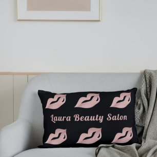 Chic Glam Luxury Ro Guld läppar & Black Salon Prydnadskudde