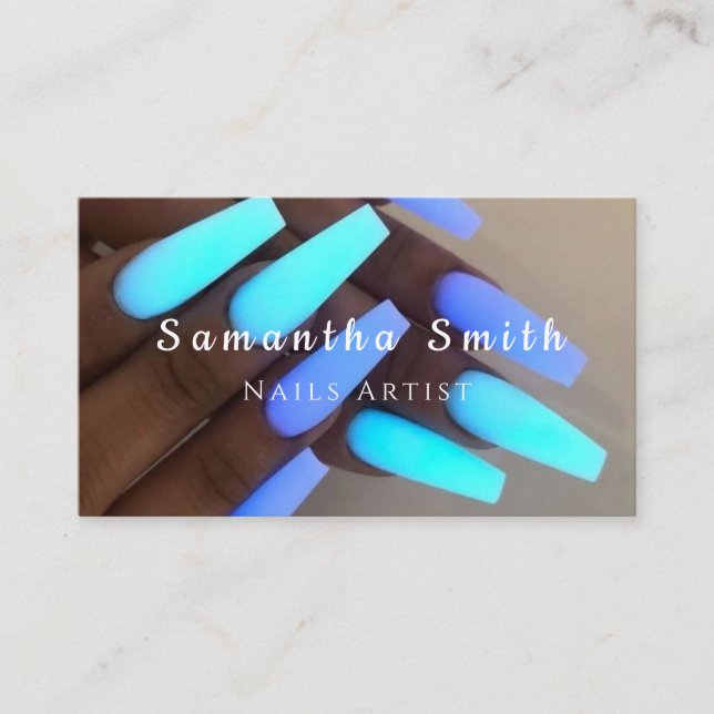 Chic Glam Nail Art Maniboysalon Nagel Artist Visitkort (Framsida)