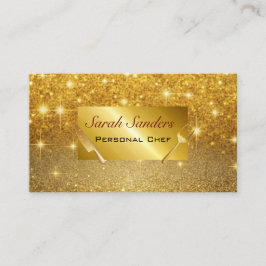 Chic glam Personal Chef Catering Guld Glitter Visitkort