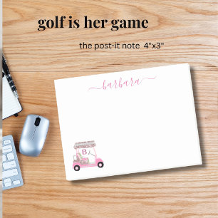 Chic Glam Personlig Golf Gal Golfvagn  Post-it Block
