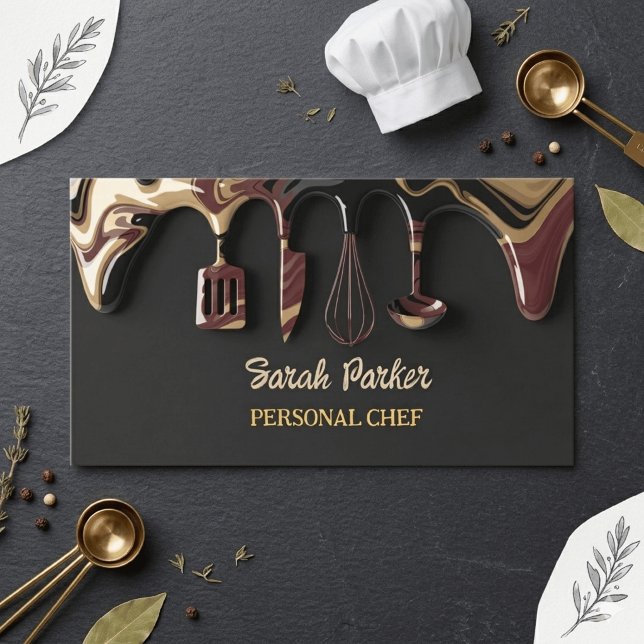Chic glam Personlig kock Catering Visitkort (Skapare uppladdad)