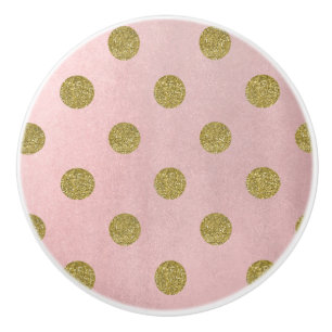 Chic Glam polka dots för mjukt rosa rosa guld- Knopp