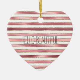 Chic Glam Rosa White Rand Julgransprydnad Keramik