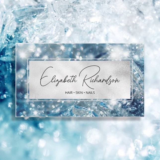 Chic Glam Sparkling Luxury Elegant Diamond Crystal Visitkort (Skapare uppladdad)