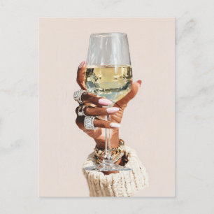 Chic Glam Vin Vibes Inbjudan Vykort