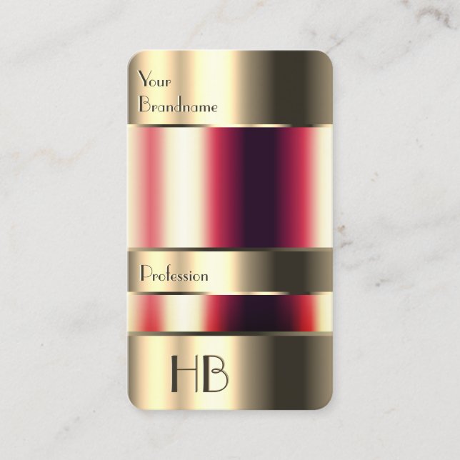 Chic Glass Fodral Se röda vätskor med Monogram Visitkort (Framsida)