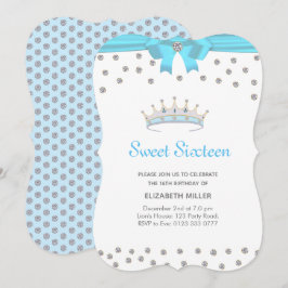 Chic Glitter Diamond Sweet sixteen Inbjudningar