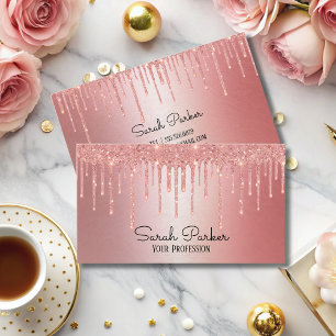 Chic Glitter Drives Ro Guld Metallic Elegant Glam Visitkort