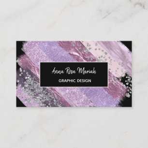 *~* Chic Glitter Girly Feminine Abstrakt Exception Visitkort