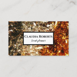 Chic glitter golden event planner visitkort