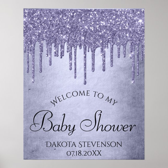 Chic Glitter | Lavender Lila Shower Poster (Framsidan)