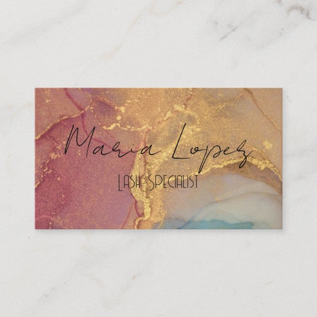 CHIC  GLITTER MARBLE EFFEKT VISITKORT (Framsida)