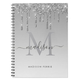 Chic glitter Monogram spiral bärbar dator Anteckningsbok