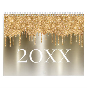 Chic Glitter Ombre  Rosa Monogram Kalender