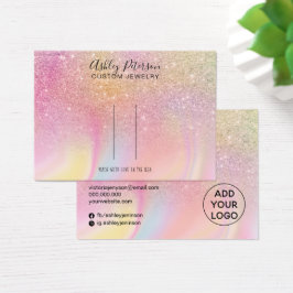 Chic glitter rainbockbarrette hårklippsvisning visitkort