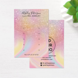 Chic glitter-regnbåge med flera magra visningar visitkort