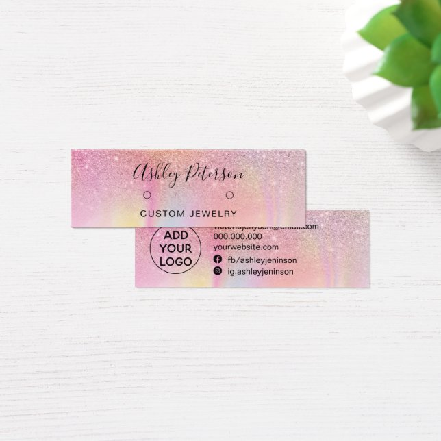 Chic glitter regnbågsstugor  visning litet visitkort (Skivbord)