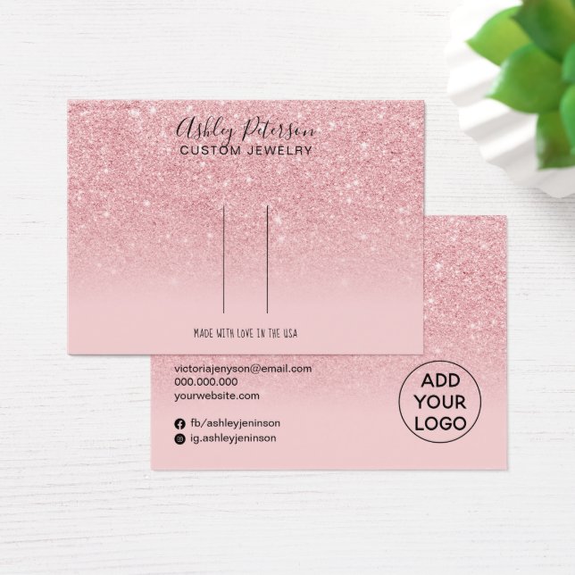 Chic glitter rosa barrette-visning för hårklippnin visitkort (Skivbord)