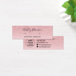 Chic glitter rosa studerar visning för örhängen litet visitkort