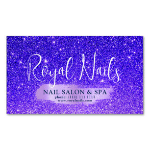 Chic Glitter SPA Nail Salon Makeup Hair Magnetiska Visitkort