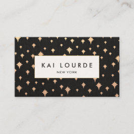 Chic Glitter Star Black Visitkort