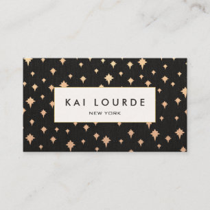 Chic Glitter Star Black Visitkort