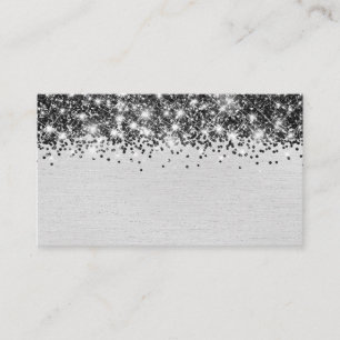 Chic Glittery Black Silver Foil Blank Place Card Placeringskort