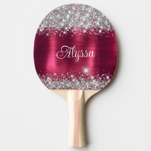 Chic Glittery Burgundy Glam Namn Pingisracket