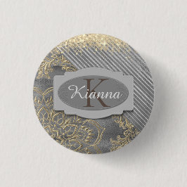 Chic Glittery Mandala Monogram Knapp