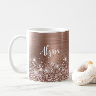 Chic Glittery Ro Guld Glam Namn Kaffemugg