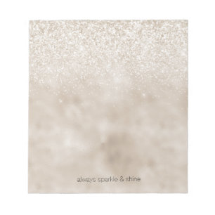 Chic Glitz Guld White Glitter Ombre Anteckningsblock
