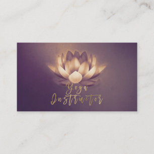 Chic Glowing Lotus & Lila Grunge Yoga Instructor Visitkort
