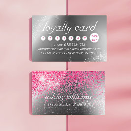Chic gnistra rosa makup and hair loyalty card visitkort