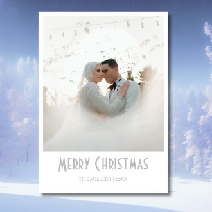 Chic God jul Newlyed Photo Light Grått Julkort