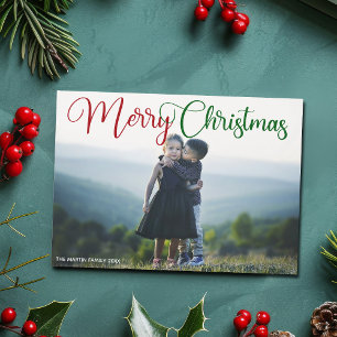 Chic God jul Photo Script Magnet Card