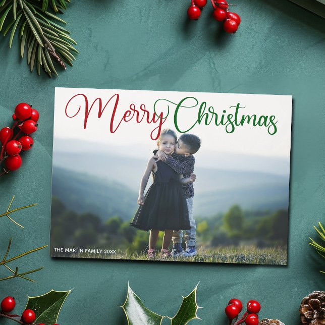Chic God jul Photo Script Magnet Card (Skapare uppladdad)
