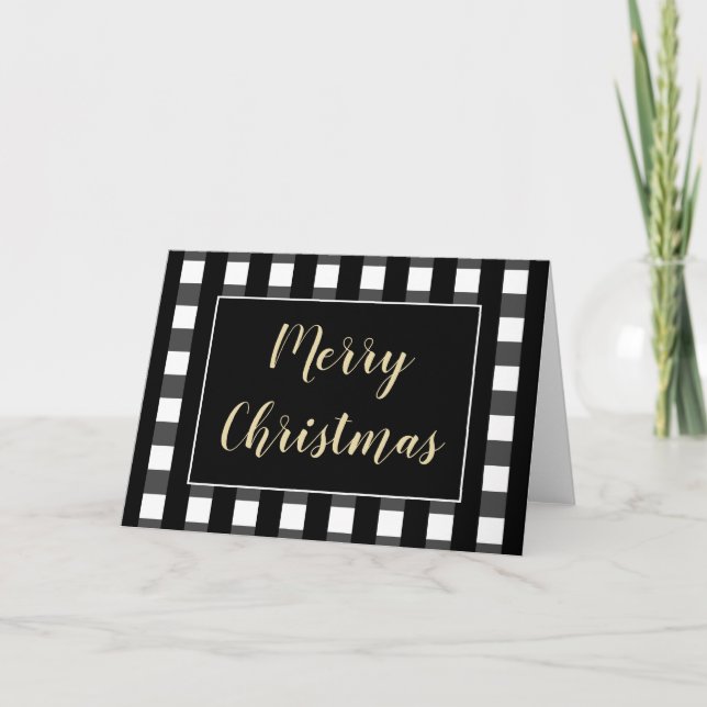Chic God jul Svarta och vita fläckfria Kort (Framsida)