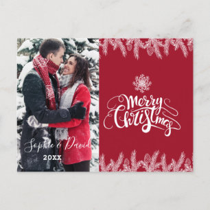 Chic God jul Typografi Guld Gräs foto Inbjudan Vykort