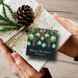 Chic Gold and Green Christmas Tree Ornaments Gåvor Etiketter