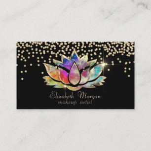 Chic Gold Diamanter Färgrik Lotus Svart Visitkort