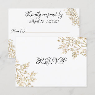 Chic Gold Foil Blommigt OSA kort