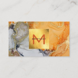 Chic Gold Foil Grått och Amber Anpassningsbar DIY Visitkort