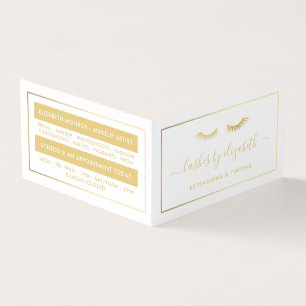 Chic Gold Foil Lash Beauty Makeup Artist Loyalty Visitkort