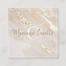 Chic Gold Foil Marble Monogram