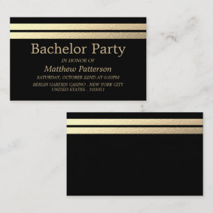 Chic Gold Foil Rand Bachelor Party Biljett