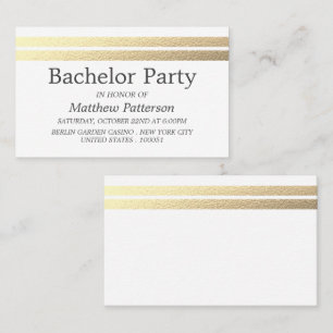 Chic Gold Foil Rand Bachelor Party Biljett