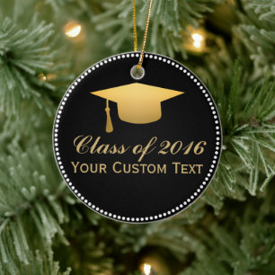 Chic Gold Foil-Trendig, Studenten-klass 20XX Julgransprydnad Keramik