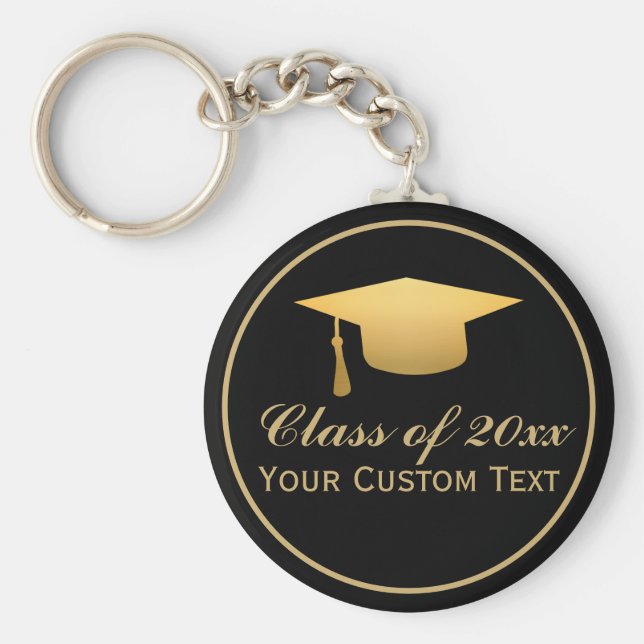 Chic Gold Foil Trendig Studenten klass 20XX Nyckelring (Framsidan)